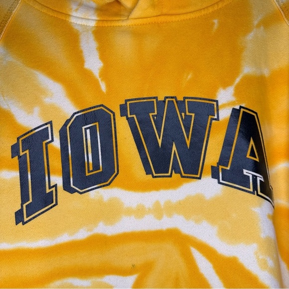 Comfort Colors IOWA Oversized Yellow Tie-Dye Hoodie Size Large - Picture 2 of 4